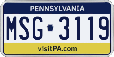 PA license plate MSG3119