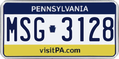 PA license plate MSG3128