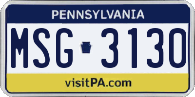 PA license plate MSG3130