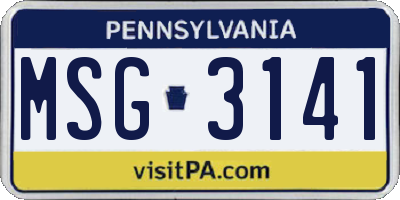 PA license plate MSG3141