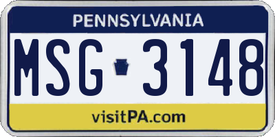 PA license plate MSG3148