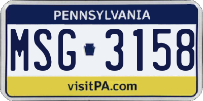 PA license plate MSG3158
