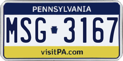 PA license plate MSG3167