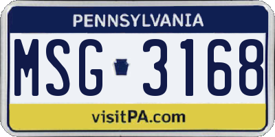 PA license plate MSG3168