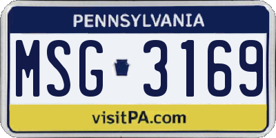 PA license plate MSG3169