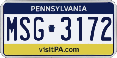 PA license plate MSG3172