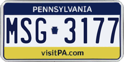 PA license plate MSG3177