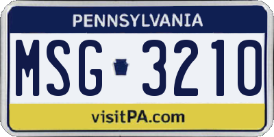 PA license plate MSG3210