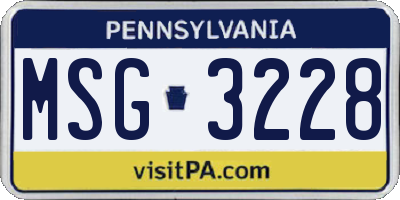 PA license plate MSG3228