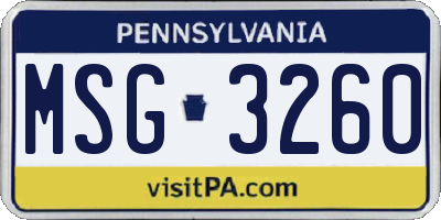 PA license plate MSG3260