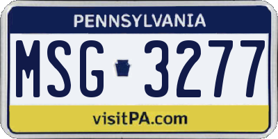 PA license plate MSG3277