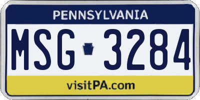 PA license plate MSG3284