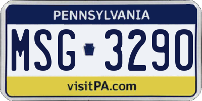 PA license plate MSG3290