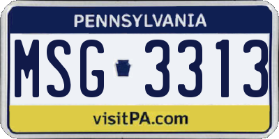 PA license plate MSG3313