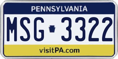 PA license plate MSG3322