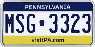 PA license plate MSG3323