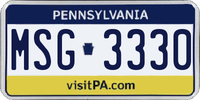 PA license plate MSG3330