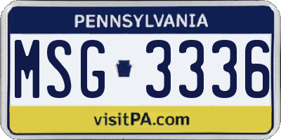 PA license plate MSG3336