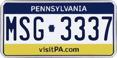 PA license plate MSG3337