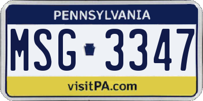PA license plate MSG3347