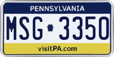 PA license plate MSG3350
