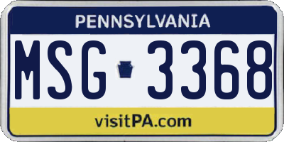 PA license plate MSG3368