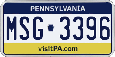 PA license plate MSG3396