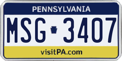 PA license plate MSG3407