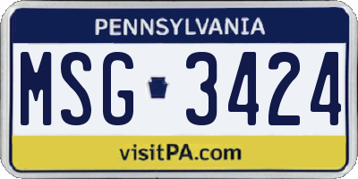PA license plate MSG3424