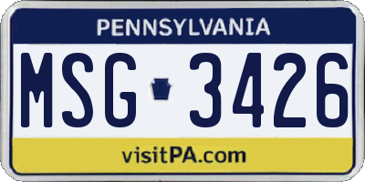 PA license plate MSG3426