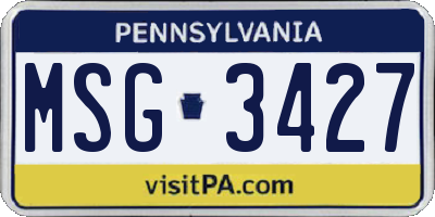 PA license plate MSG3427