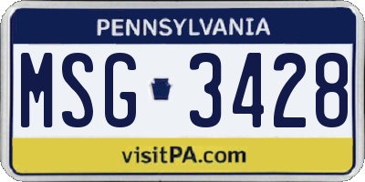 PA license plate MSG3428