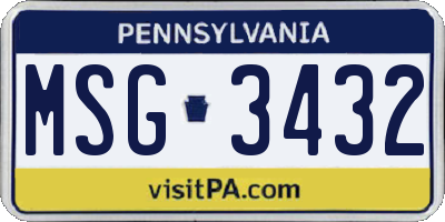 PA license plate MSG3432