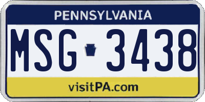 PA license plate MSG3438