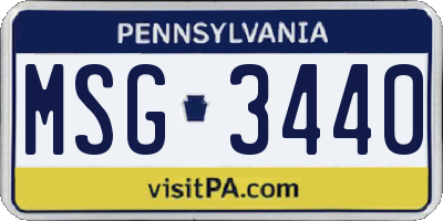 PA license plate MSG3440