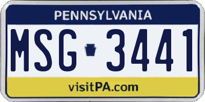 PA license plate MSG3441