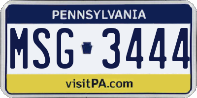 PA license plate MSG3444