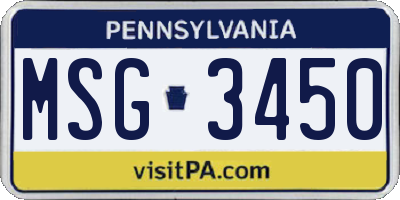 PA license plate MSG3450
