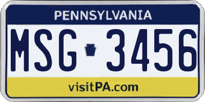 PA license plate MSG3456