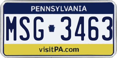 PA license plate MSG3463