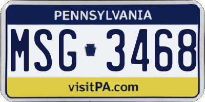 PA license plate MSG3468