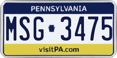 PA license plate MSG3475