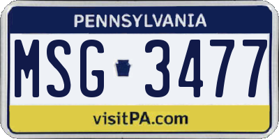 PA license plate MSG3477