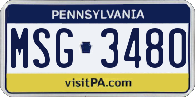 PA license plate MSG3480
