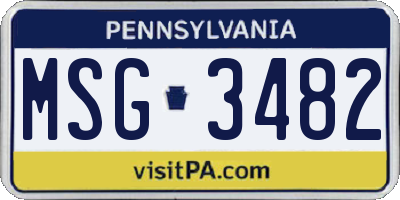 PA license plate MSG3482