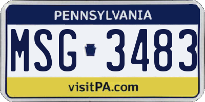 PA license plate MSG3483