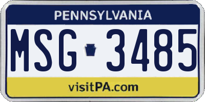 PA license plate MSG3485