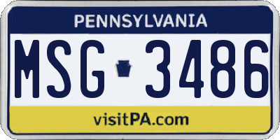 PA license plate MSG3486