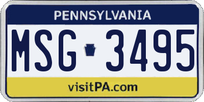 PA license plate MSG3495