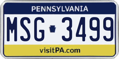 PA license plate MSG3499